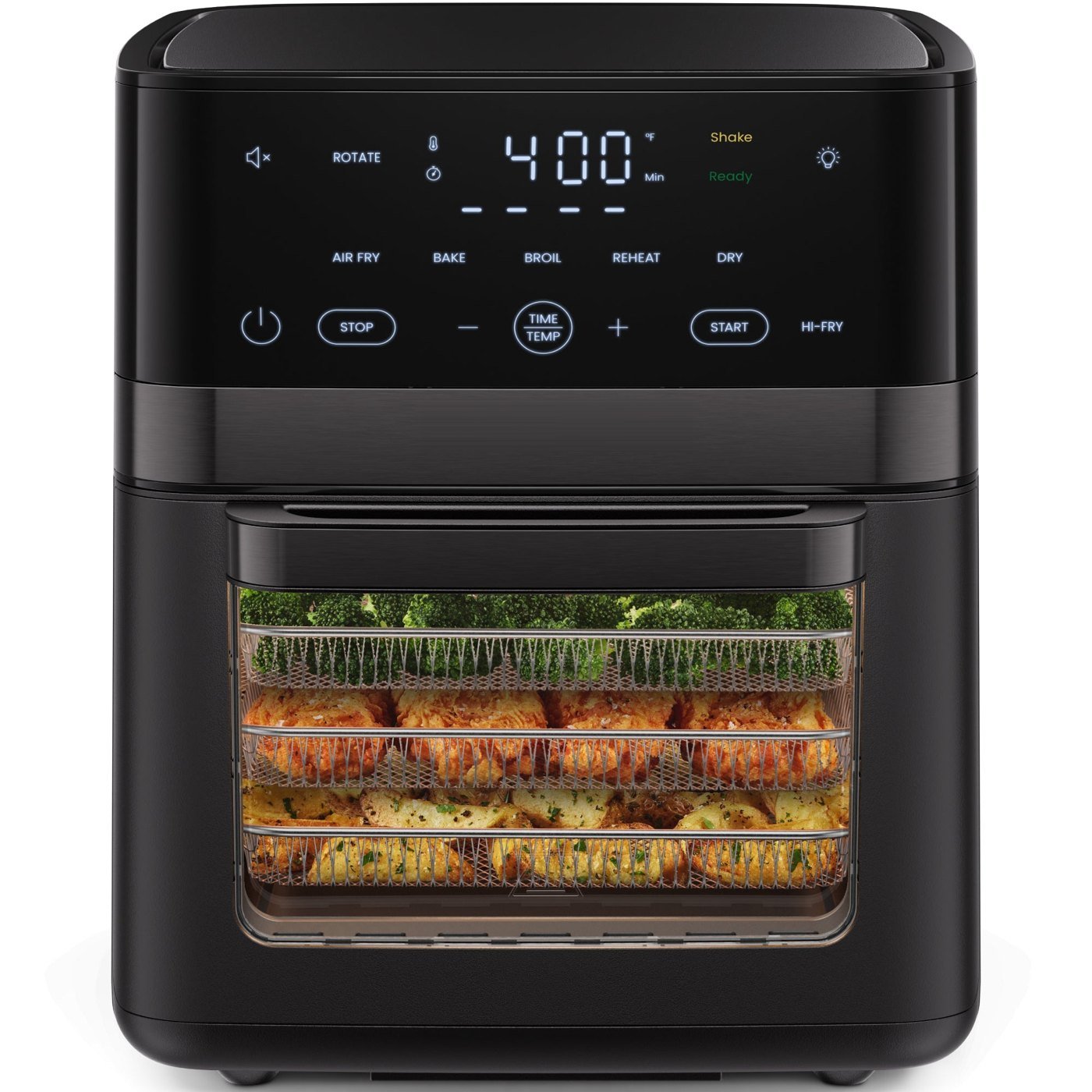 Four air fryer 13,2 L avec rôtissoire — 3 niveaux, hublot
